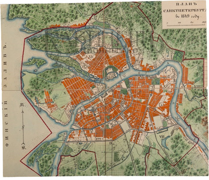 Карта санкт петербурга 1725 года